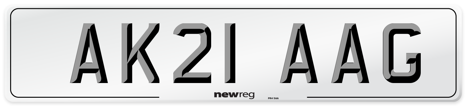AK21 AAG Number Plate from New Reg